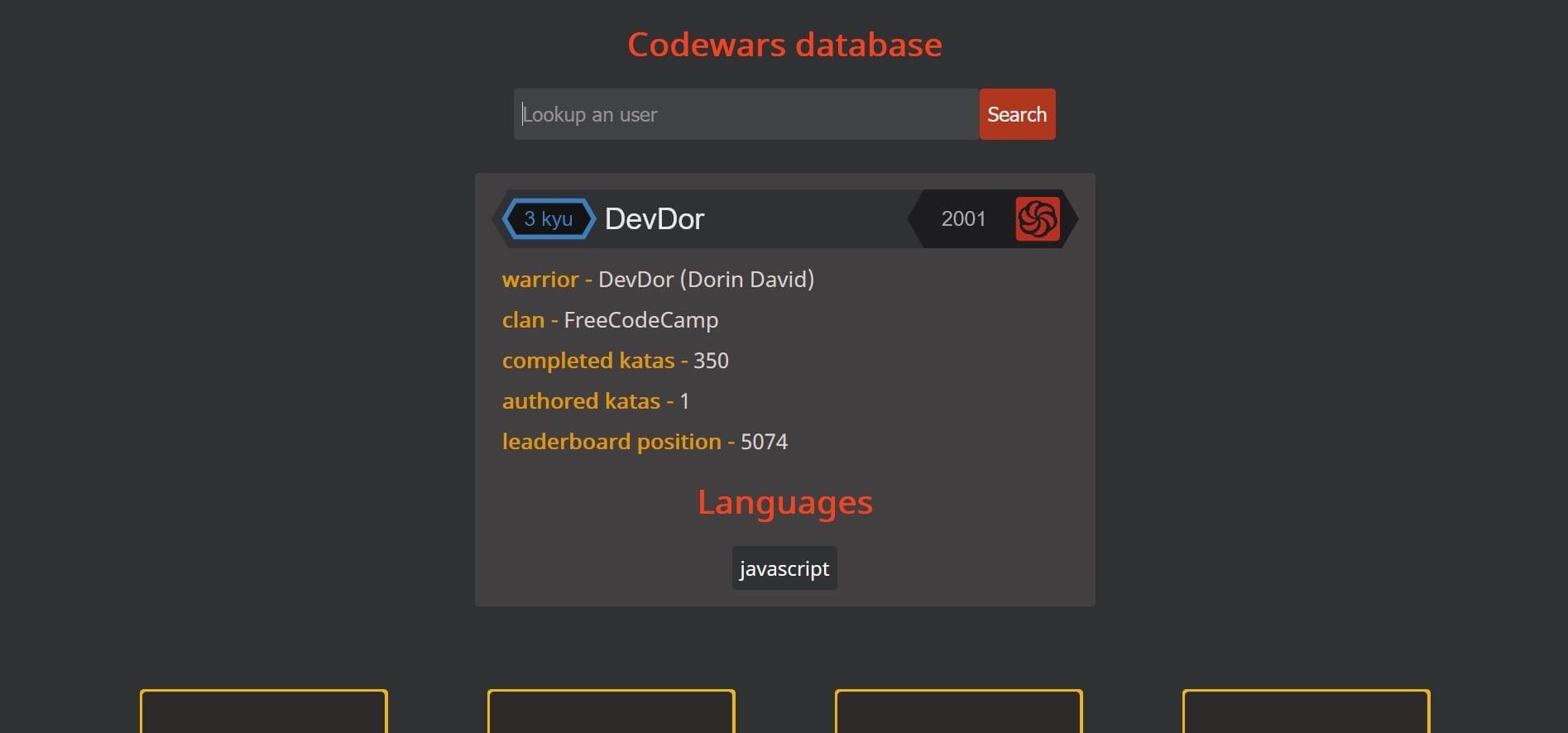 codewarsdatabse_project